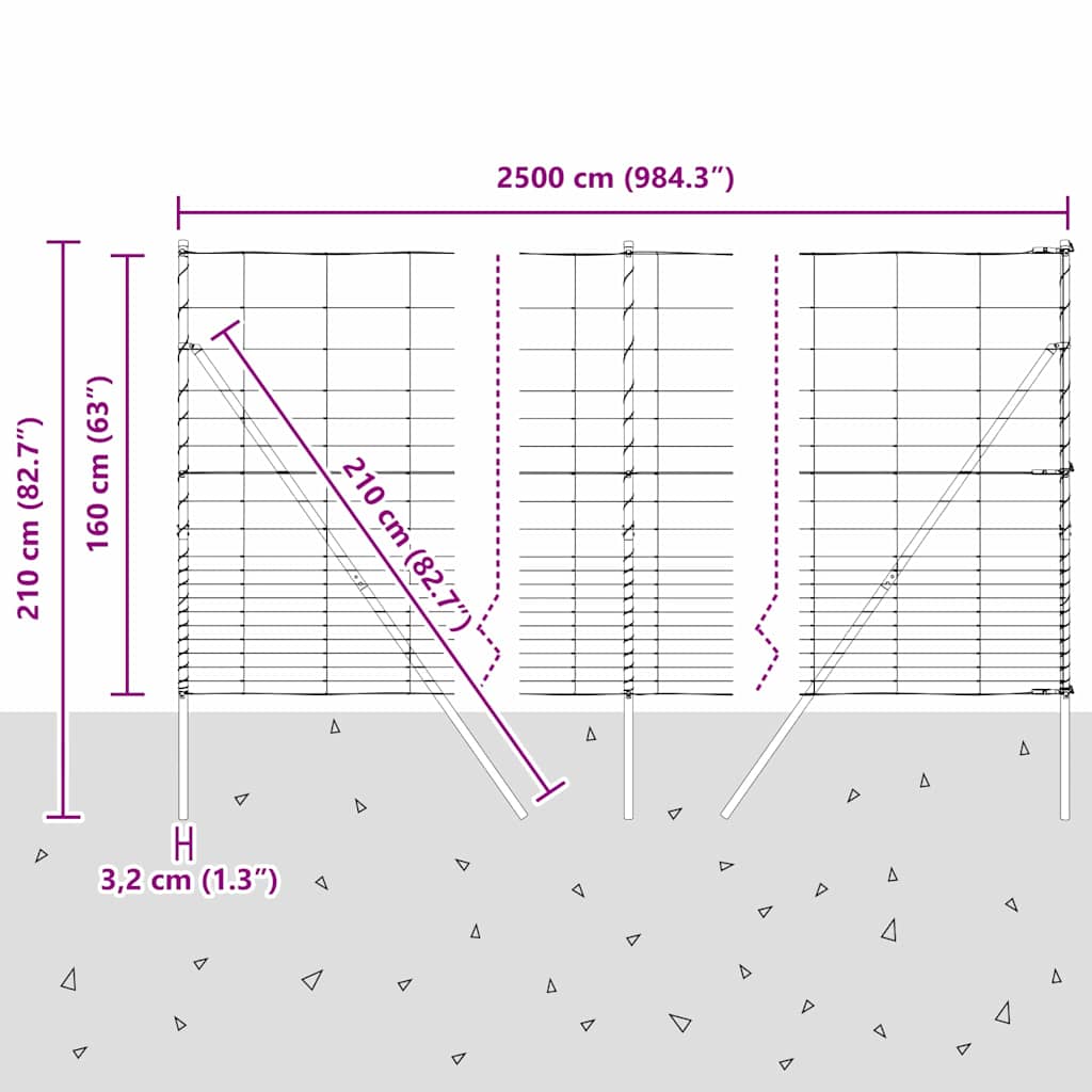 Temeljna zavarena žičana ograda 25 x 1,6 m (Š x V)
