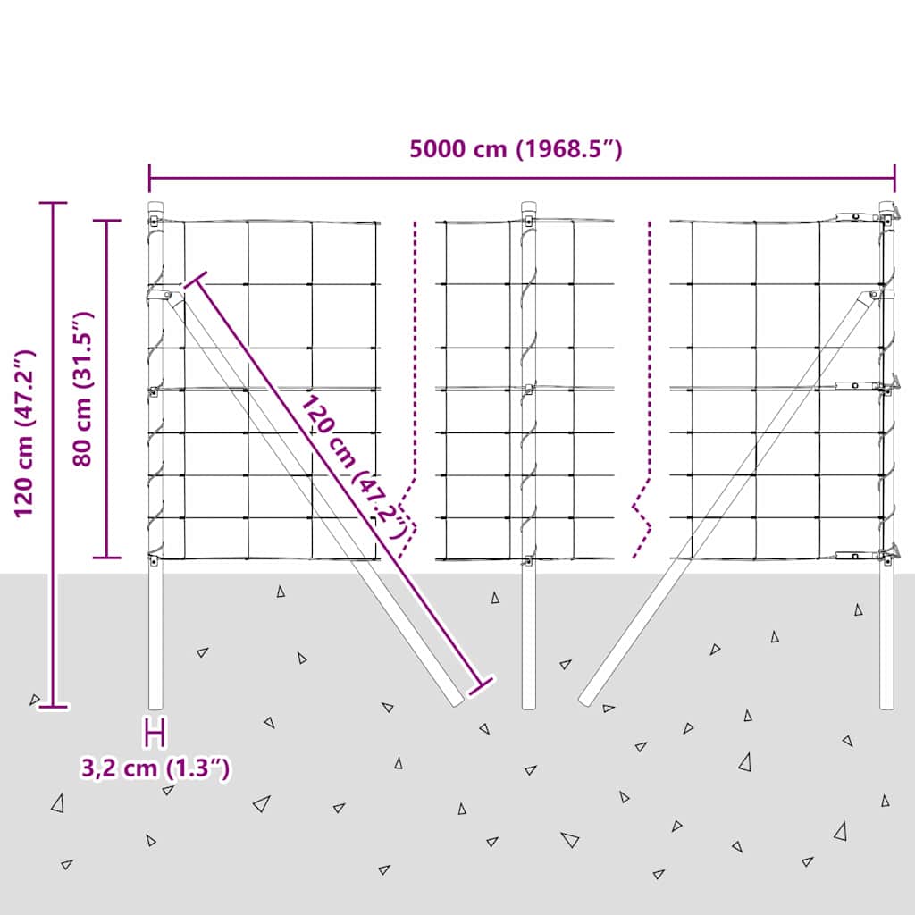 Temeljna zavarena žičana ograda 50 x 0,8 m Pocinčani čelik