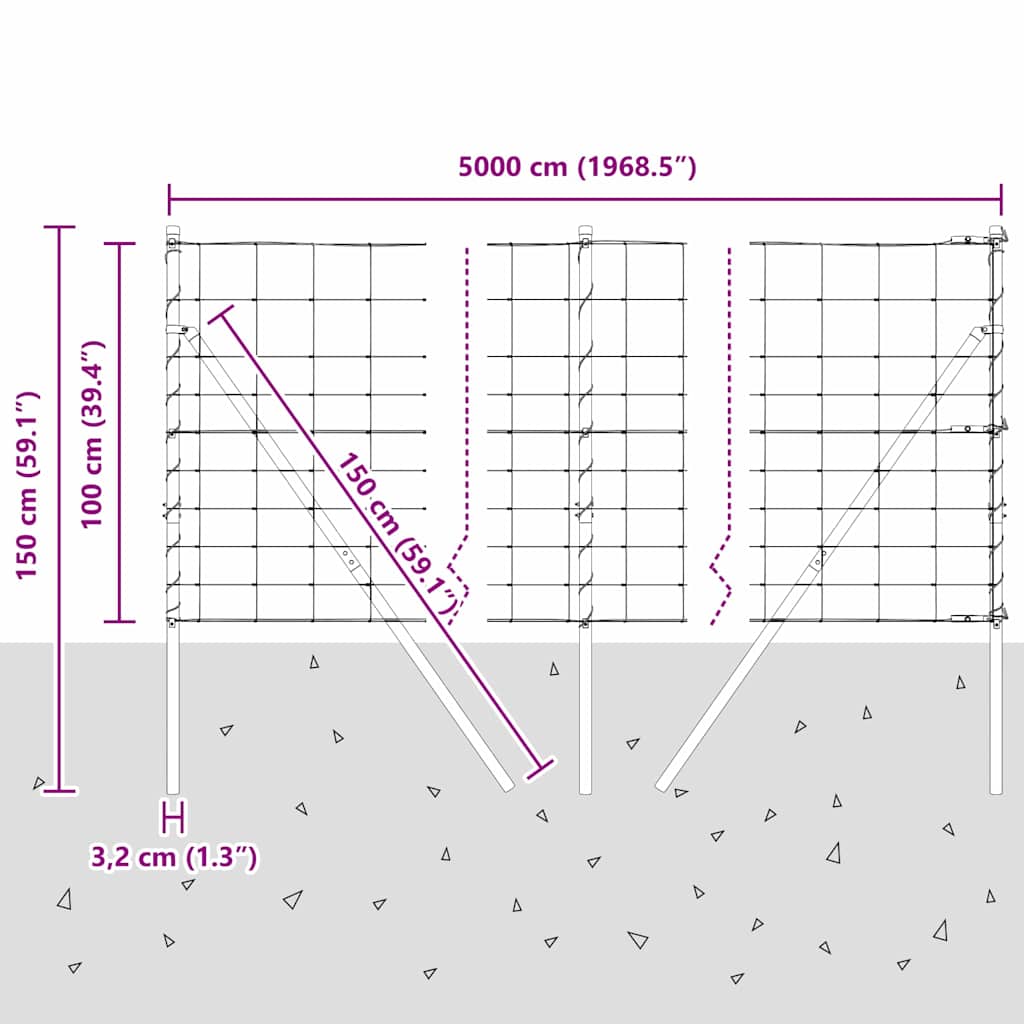 Temeljna zavarena žičana ograda 50 x 1 m Pocinčani čelik Mreža