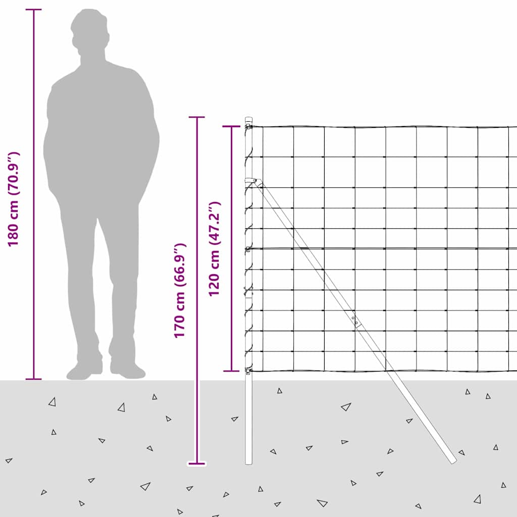 Temeljna zavarena žičana ograda 50 x 1,2 m Pocinčani čelik