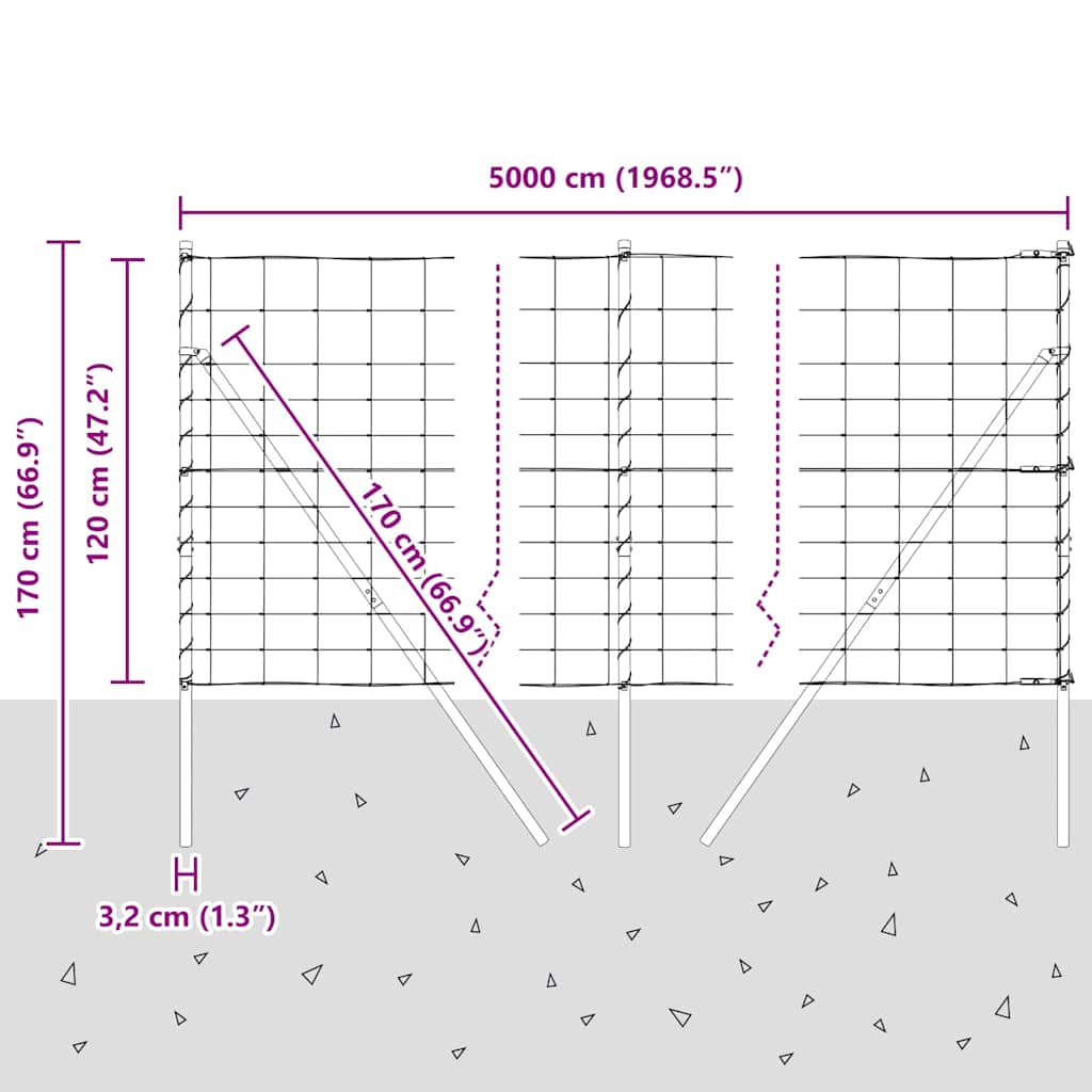 Temeljna zavarena žičana ograda 50 x 1,2 m Pocinčani čelik
