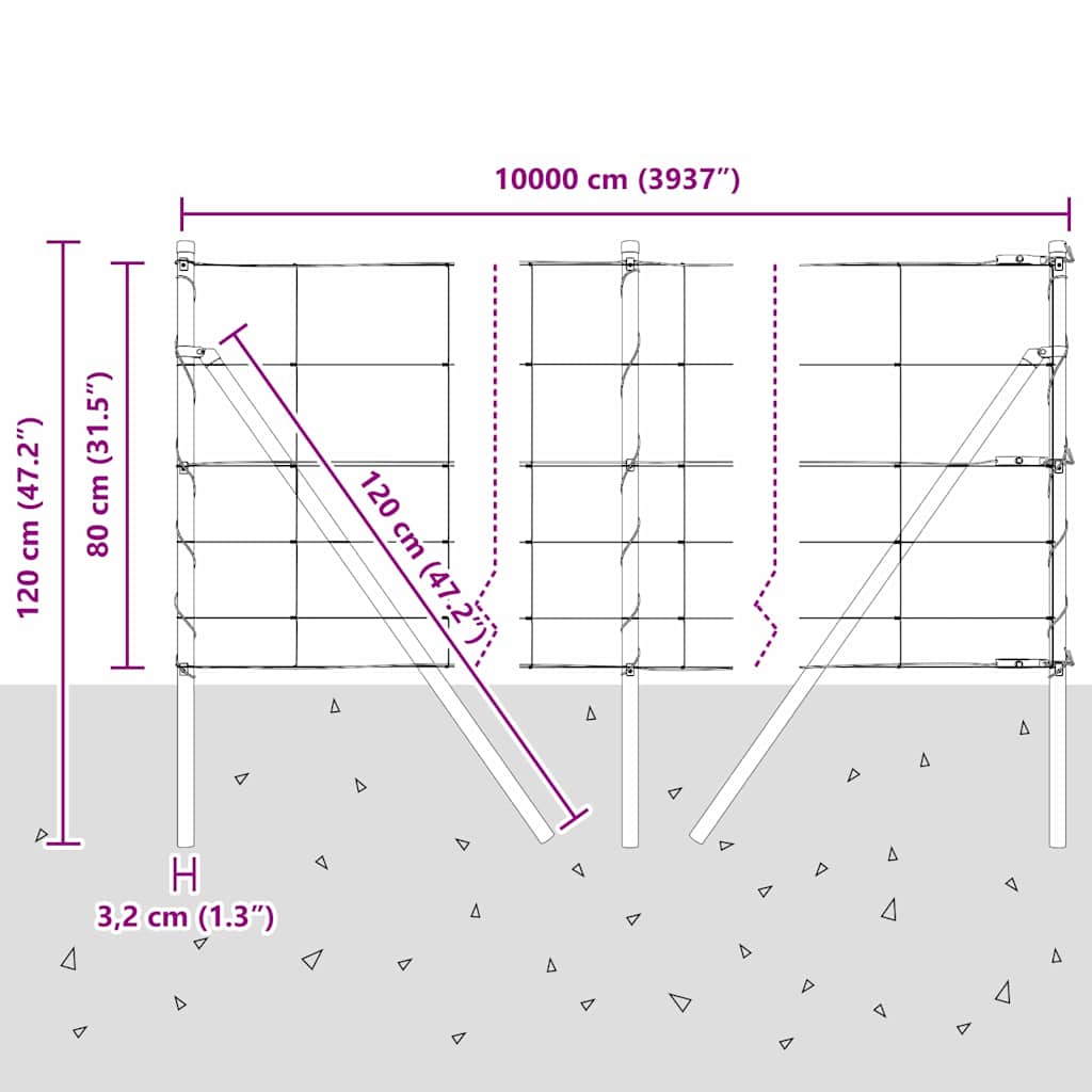 Stup za ogradu Galvanizirano 100 x 0,8 m Čelik