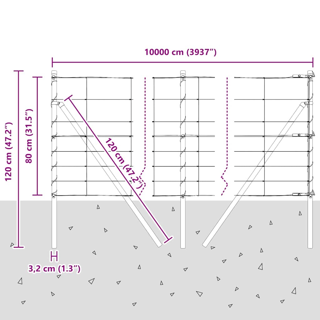 Stup za ogradu Galvanizirano 100 x 0,8 m Čelik