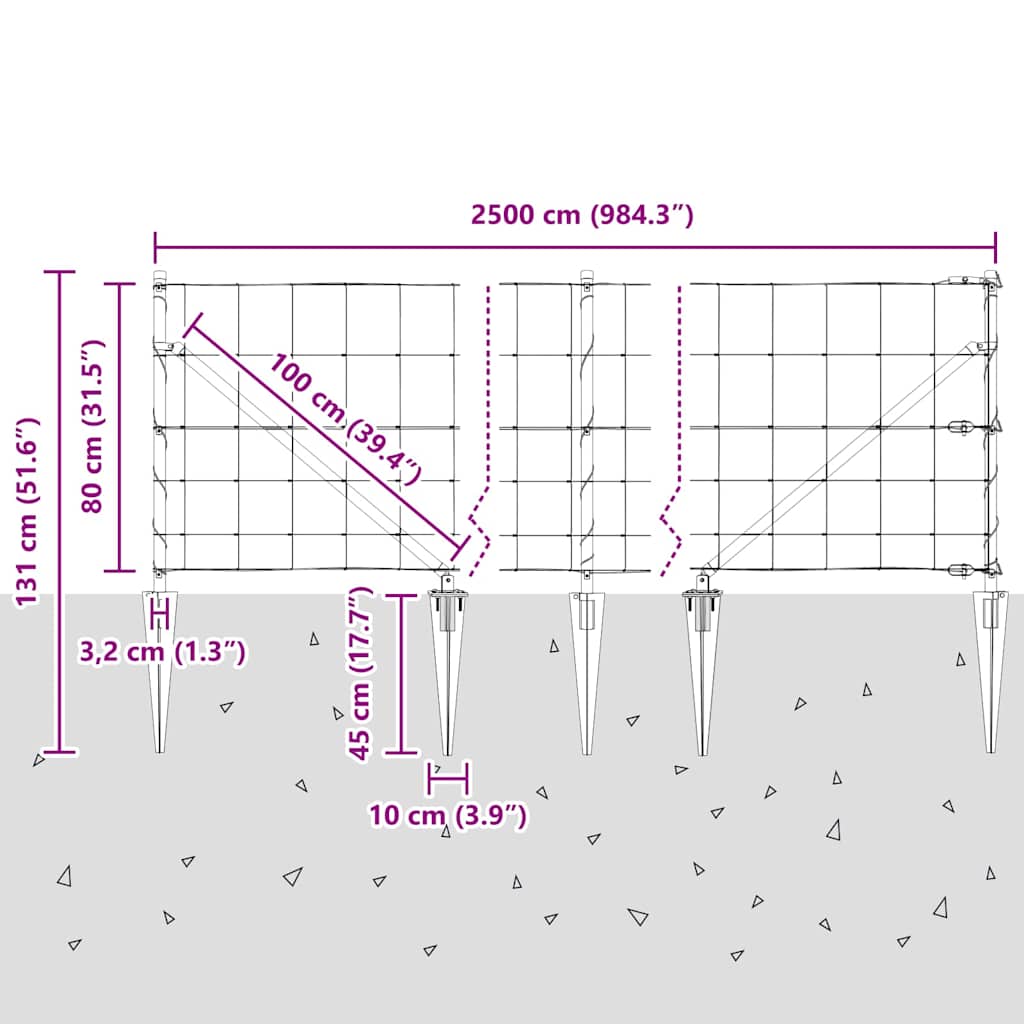 Stup za ogradu Galvanizirano 25 x 0,8 m Čelik
