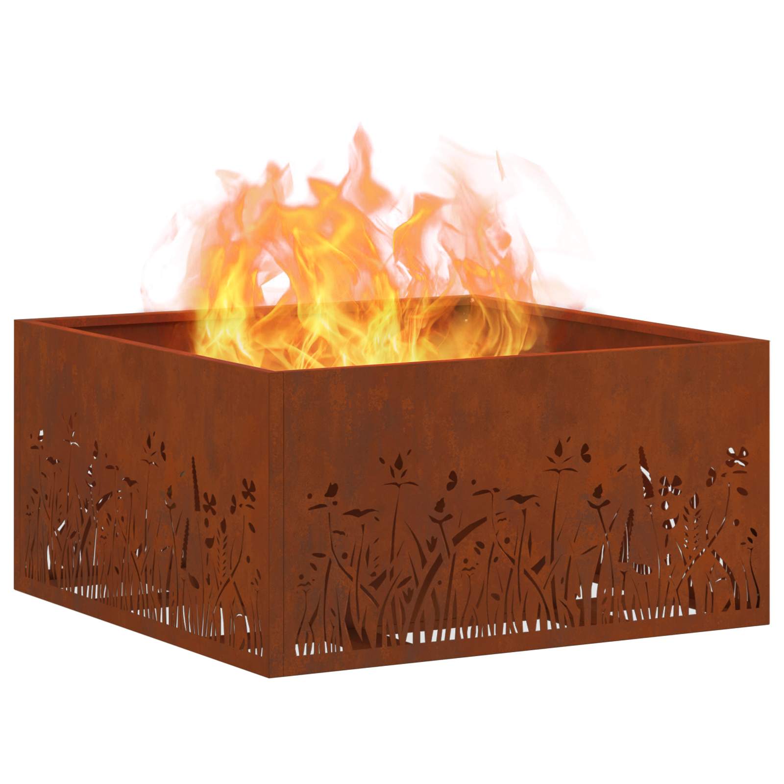 Kamin Smeđa 60 x 60 x 30 cm Čelik otporan na vremenske uvjete