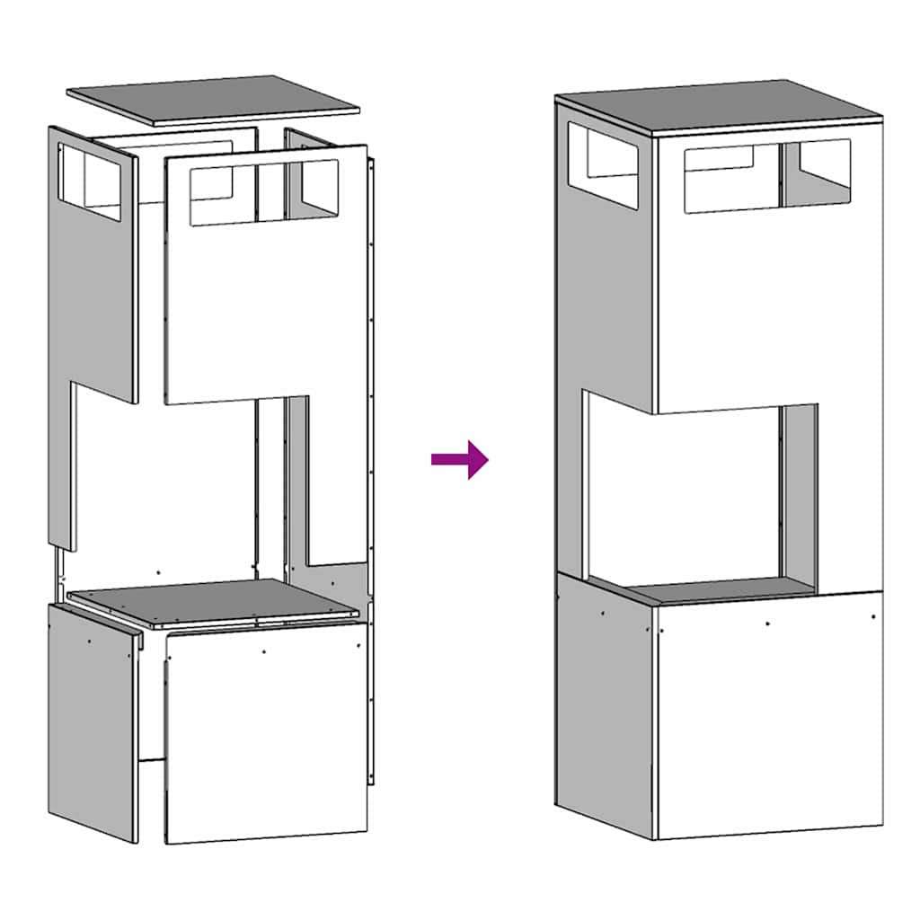 Kamin Crna 35 x 35 x 100 cm Čelik otporan na vremenske uvjete