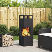 Kamin Crna 35 x 35 x 100 cm Čelik otporan na vremenske uvjete