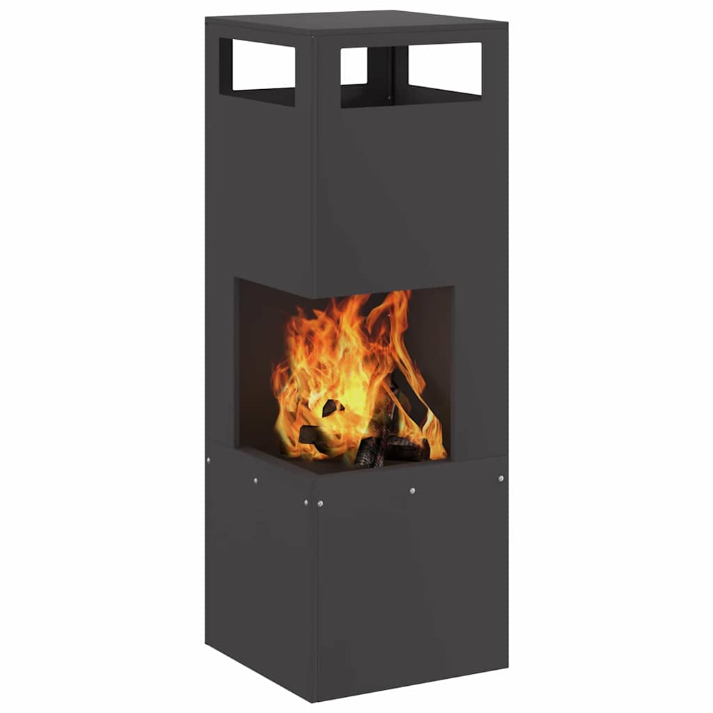 Kamin Crna 35 x 35 x 100 cm Čelik otporan na vremenske uvjete