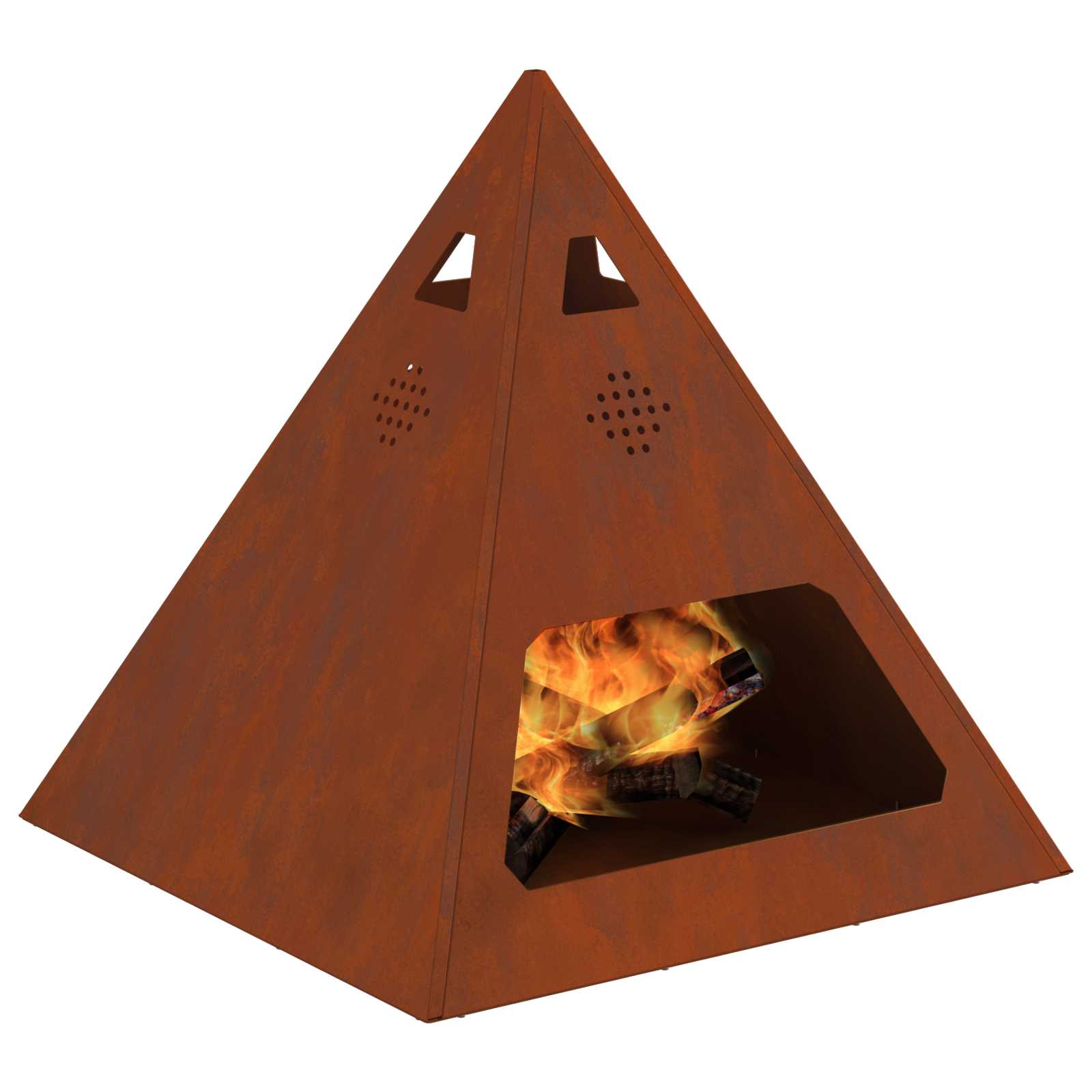 Kamin Smeđa 50 x 50 x 51 cm Čelik otporan na vremenske uvjete