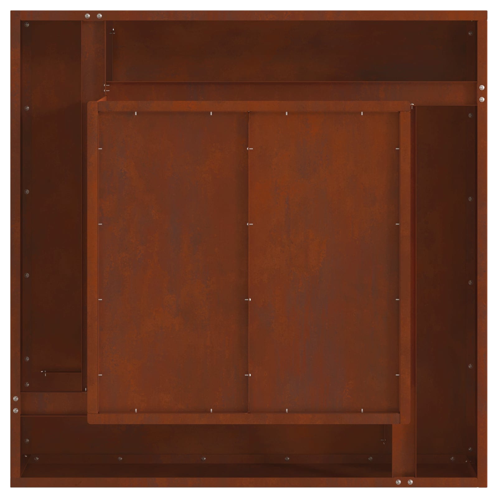 Kamin Smeđa 80 x 80 x 40 cm Čelik otporan na vremenske uvjete