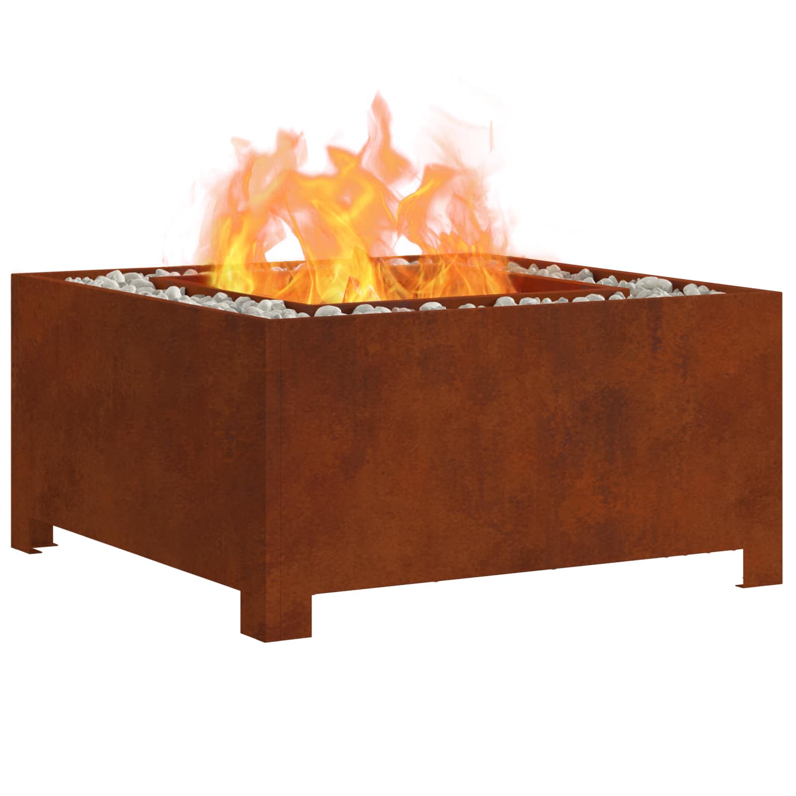 Kamin Rđa 80 x 80 x 40 cm Čelik otporan na vremenske uvjete