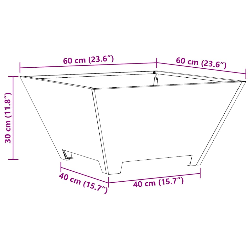 Kamin Crna 60 x 60 x 30 cm Čelik