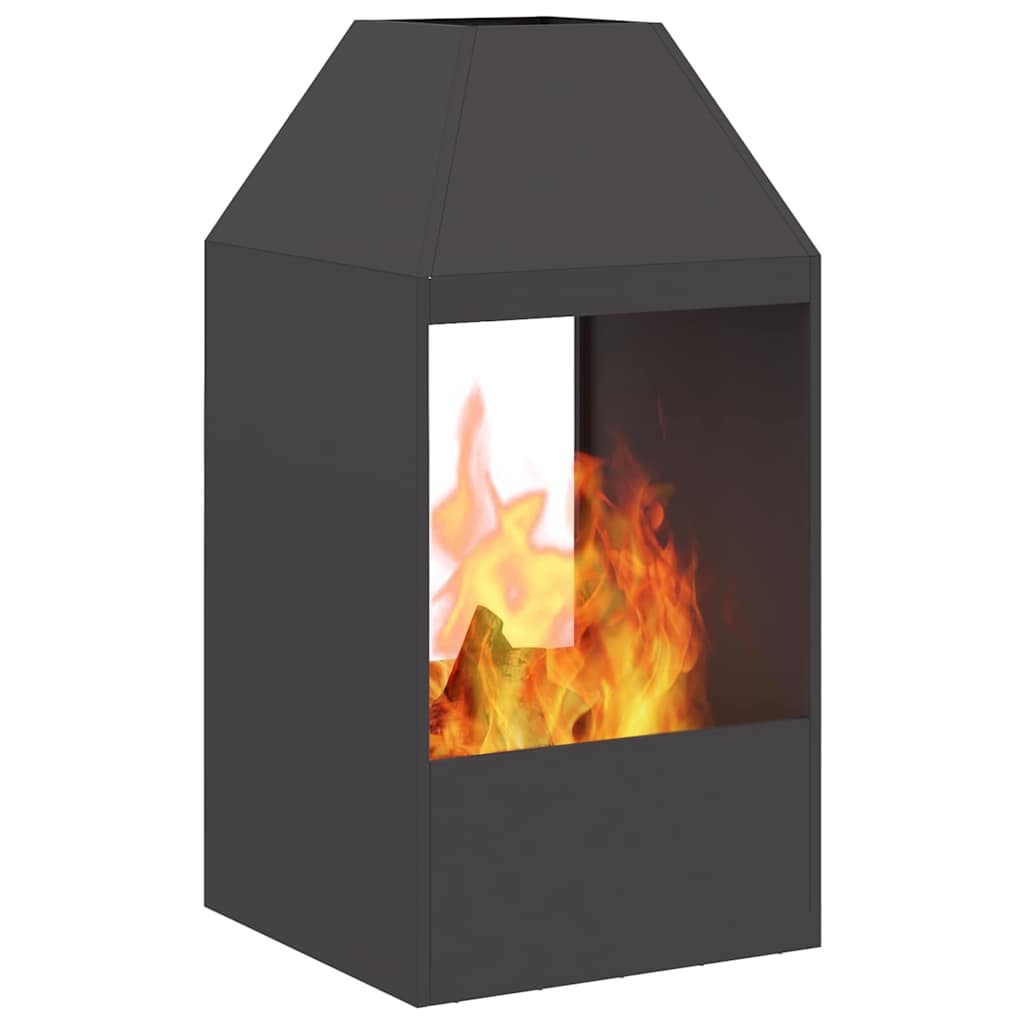 Kamin Crna 50 x 50 x 100 cm Čelik otporan na vremenske uvjete