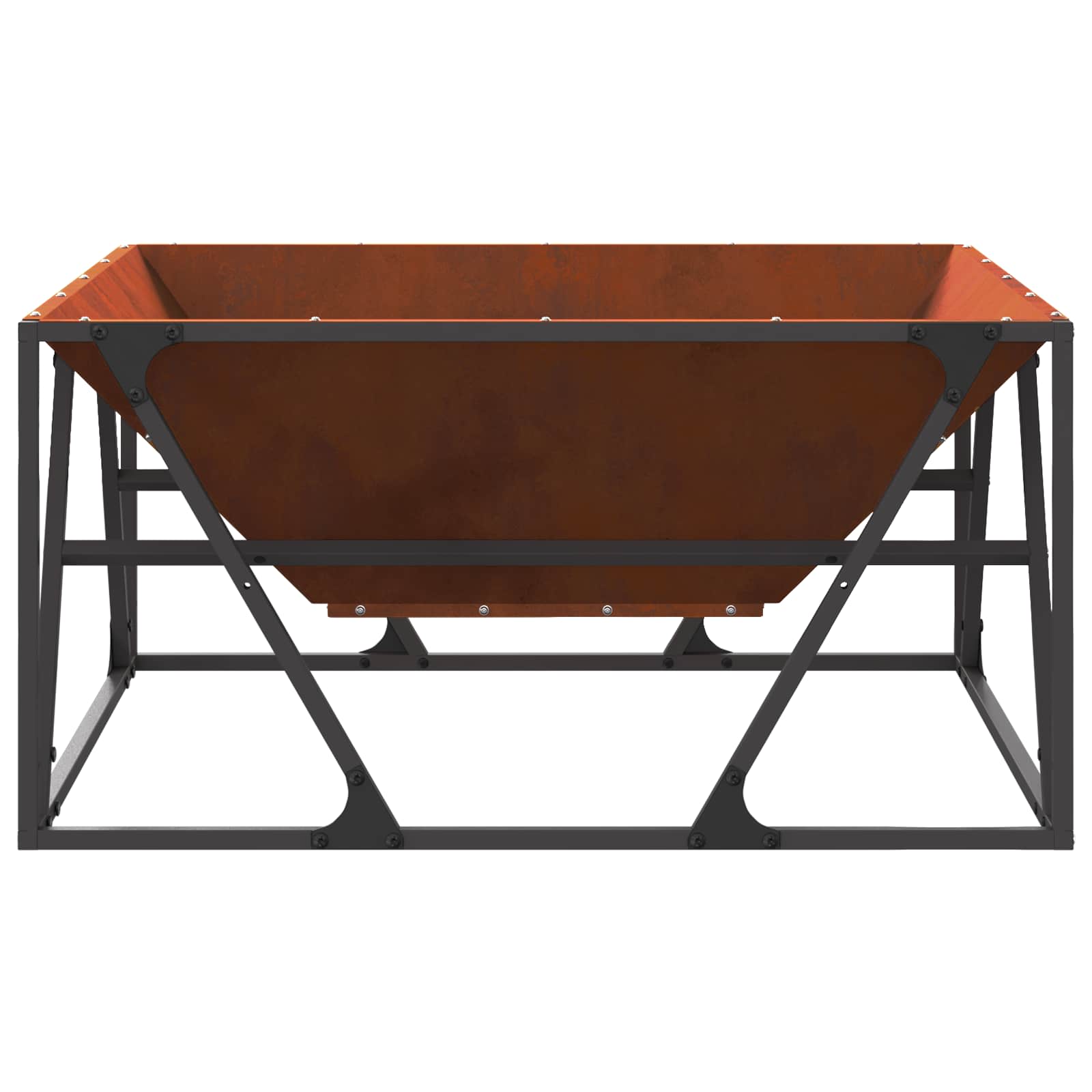 Kamin Smeđa 80 x 80 x 40 cm Čelik otporan na vremenske uvjete