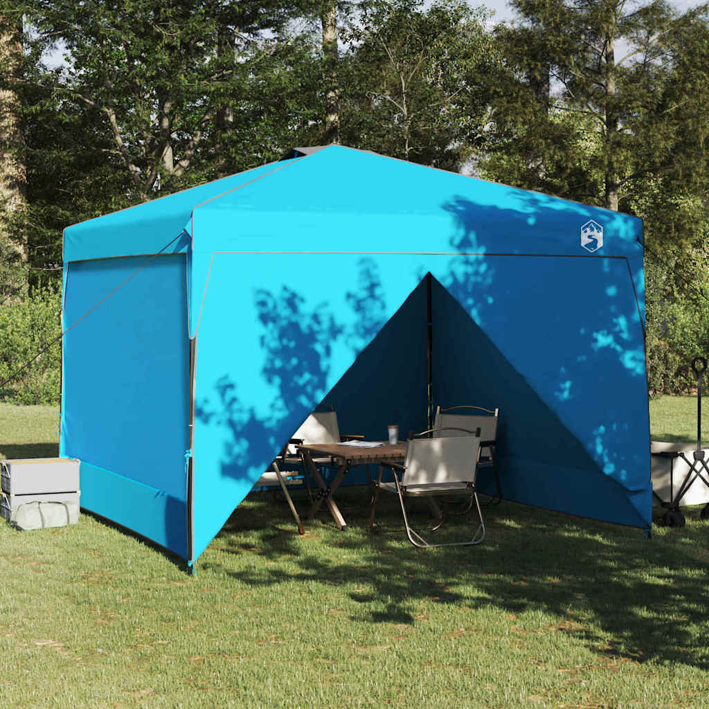 Šator s nadstrešnicom Plava 290 x 290 x 251 cm tkanina