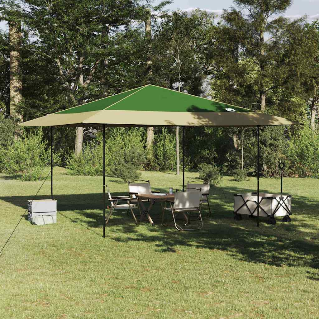 Šator s nadstrešnicom Zelena 395 x 395 x 251 cm tkanina