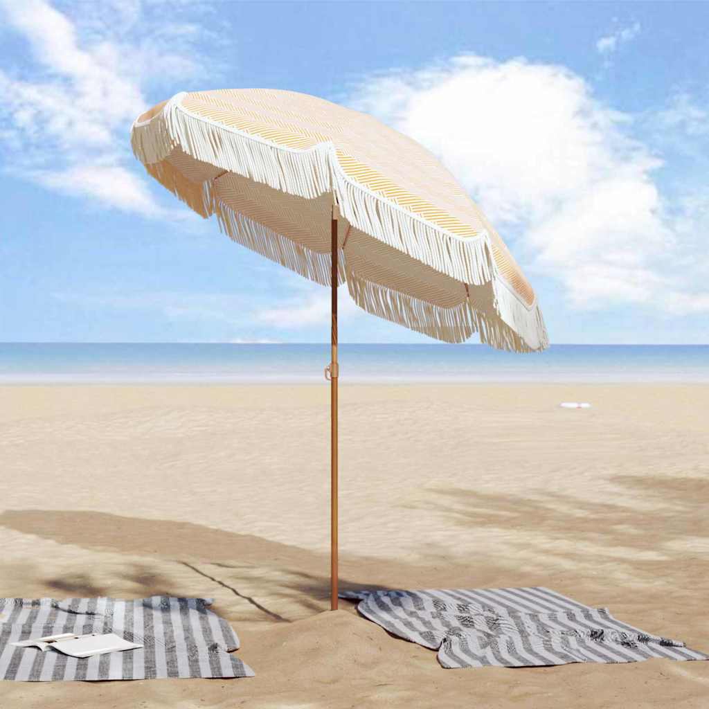 Suncobran za plažu Žuta i bijela 160 x 160 x 196 cm