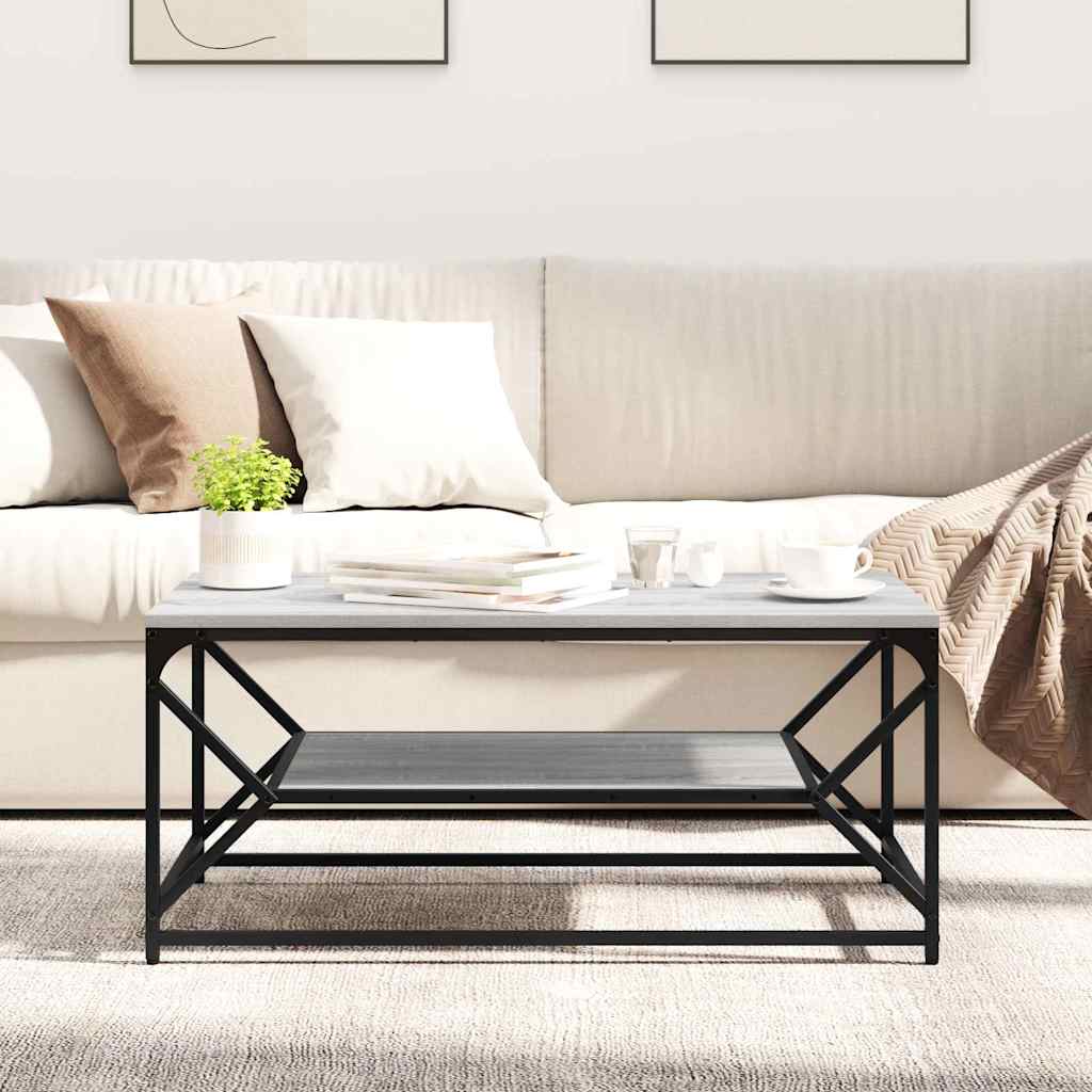 Kava Stol Siva Sonoma 90 x 50 x 40 cm Inženjerska drva i čelik
