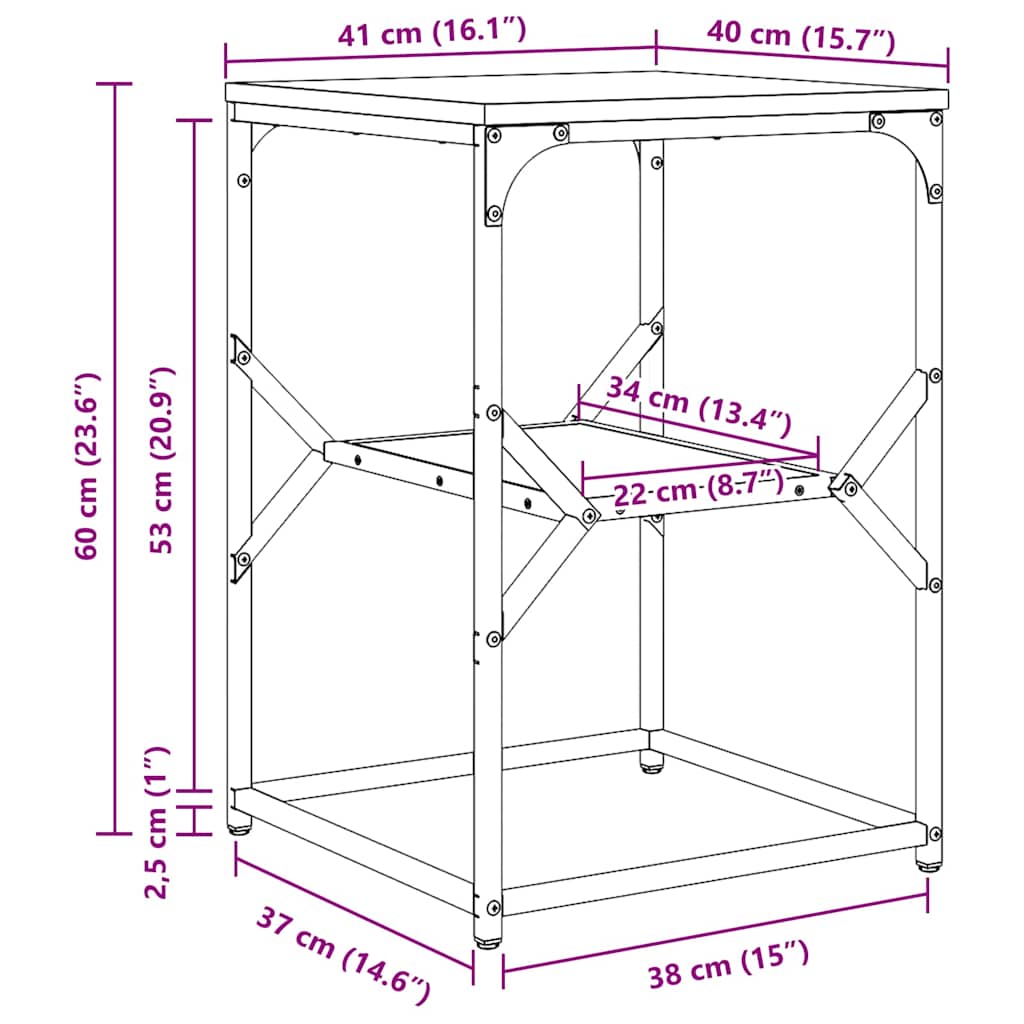 Bocni stol Sonoma hrast 41 x 40 x 60 cm