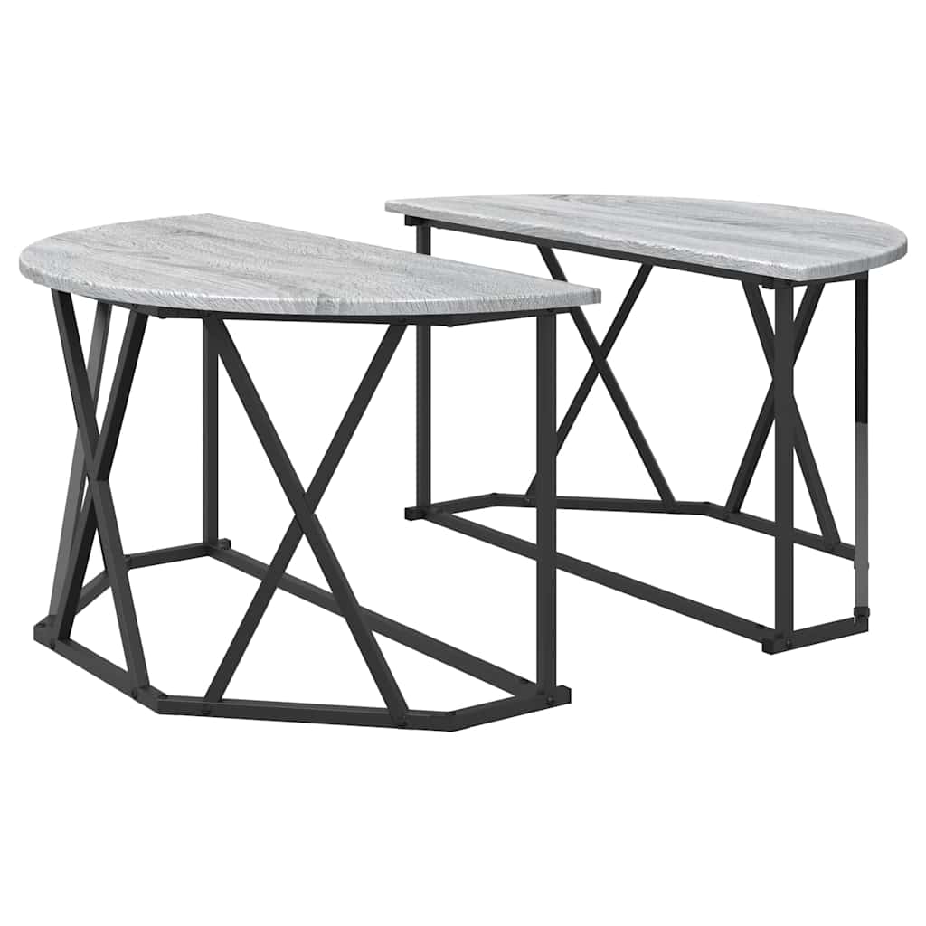 Kava Stol Siva Sonoma 80 x 80 x 42 cm Inženjerska drva i čelik