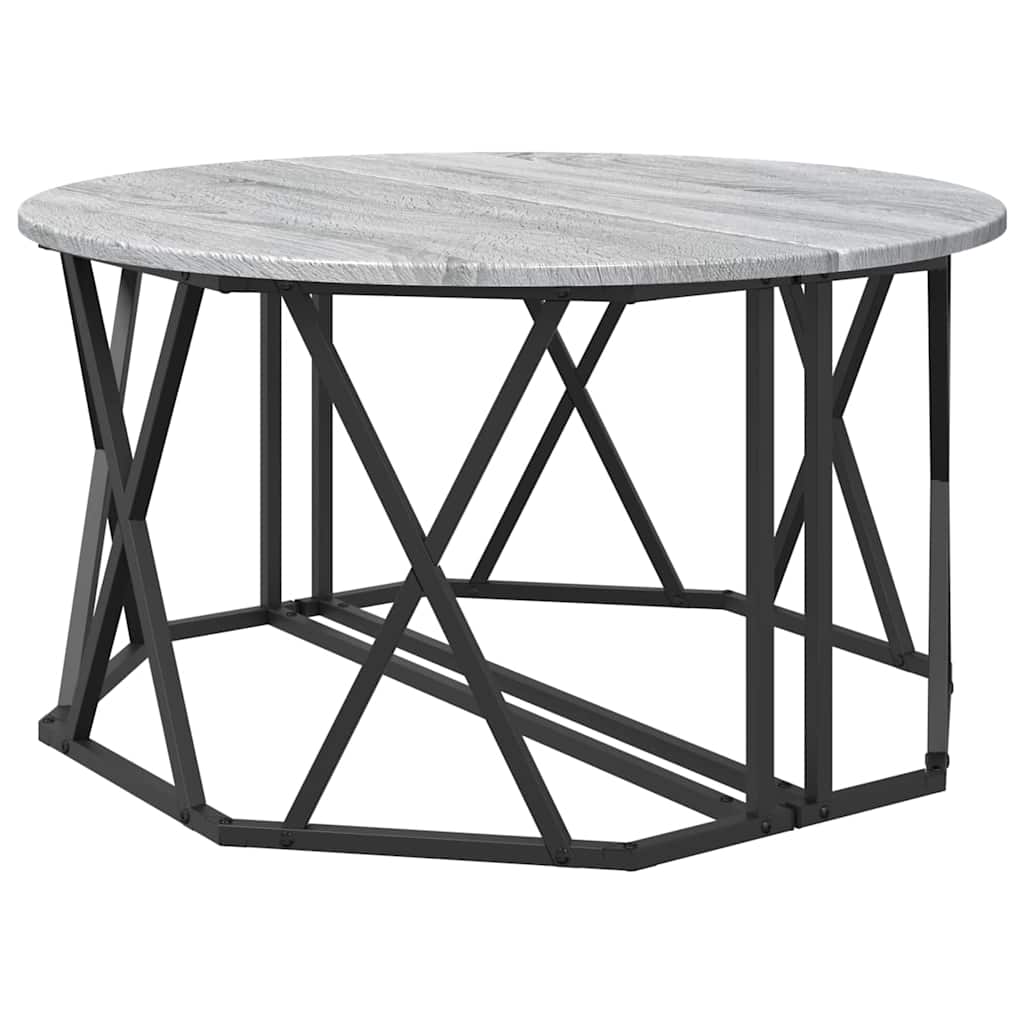 Kava Stol Siva Sonoma 80 x 80 x 42 cm Inženjerska drva i čelik