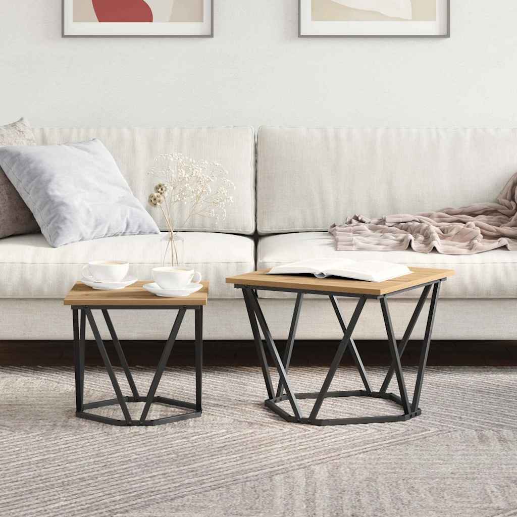 Set pomoćnih stolića 2 pcs Umjetnički hrast