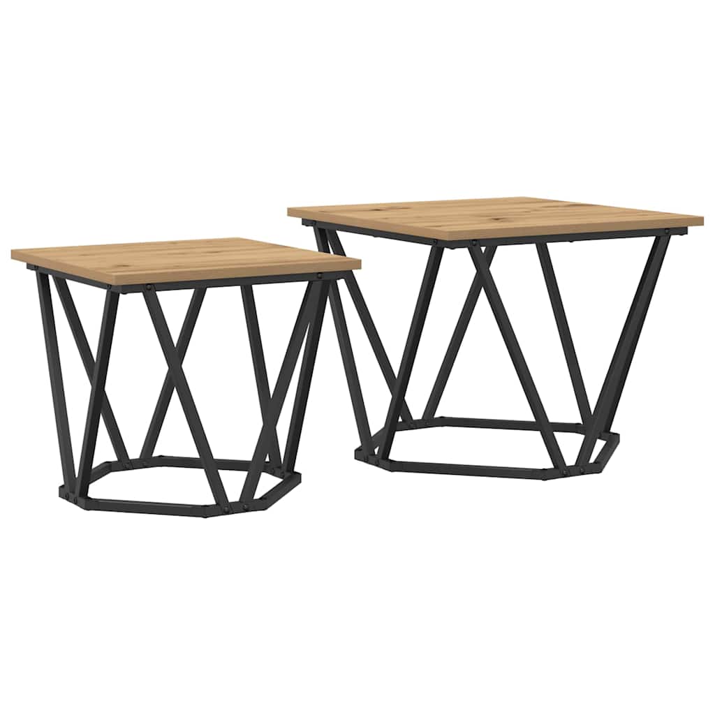 Set pomoćnih stolića 2 pcs Umjetnički hrast