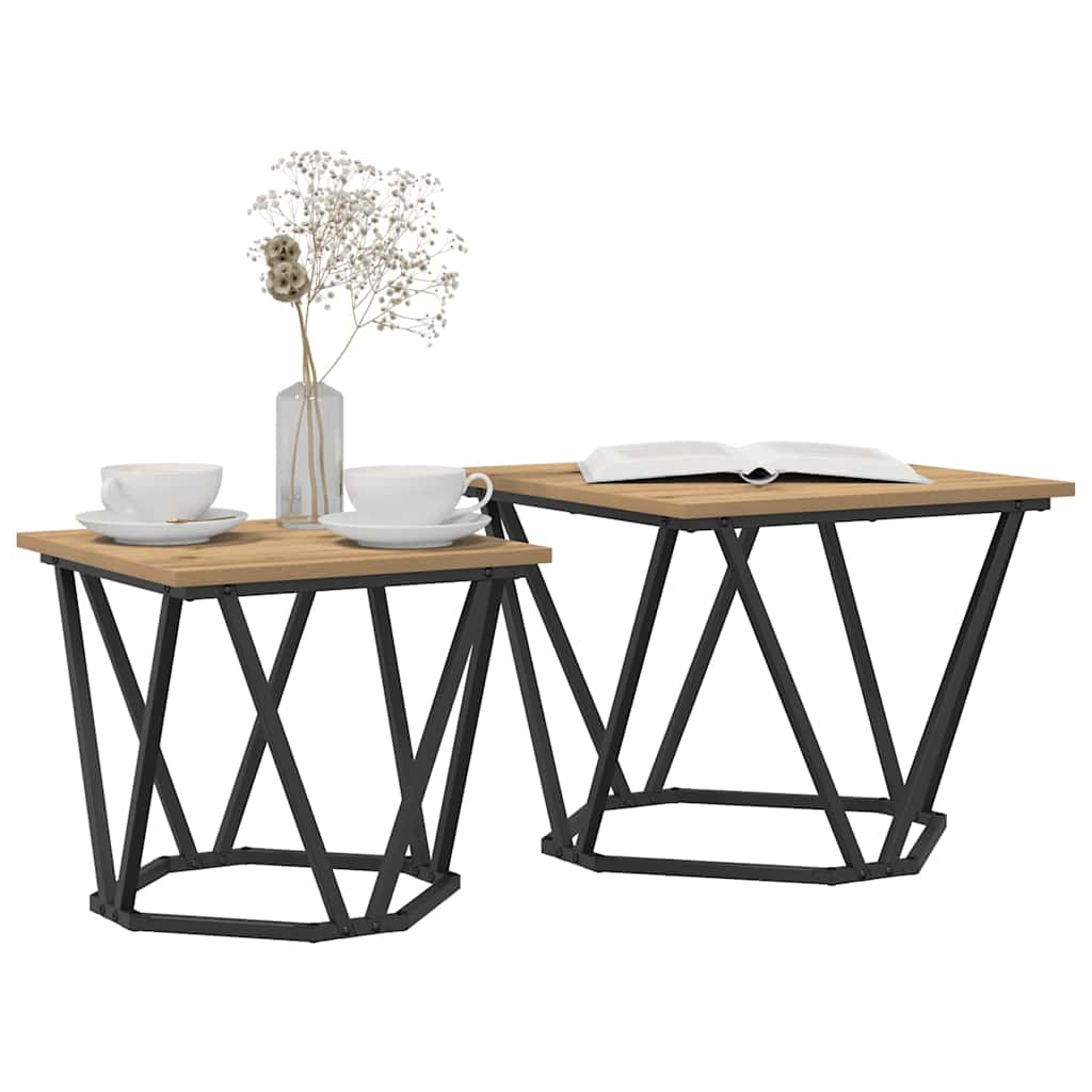 Set pomoćnih stolića 2 pcs Umjetnički hrast