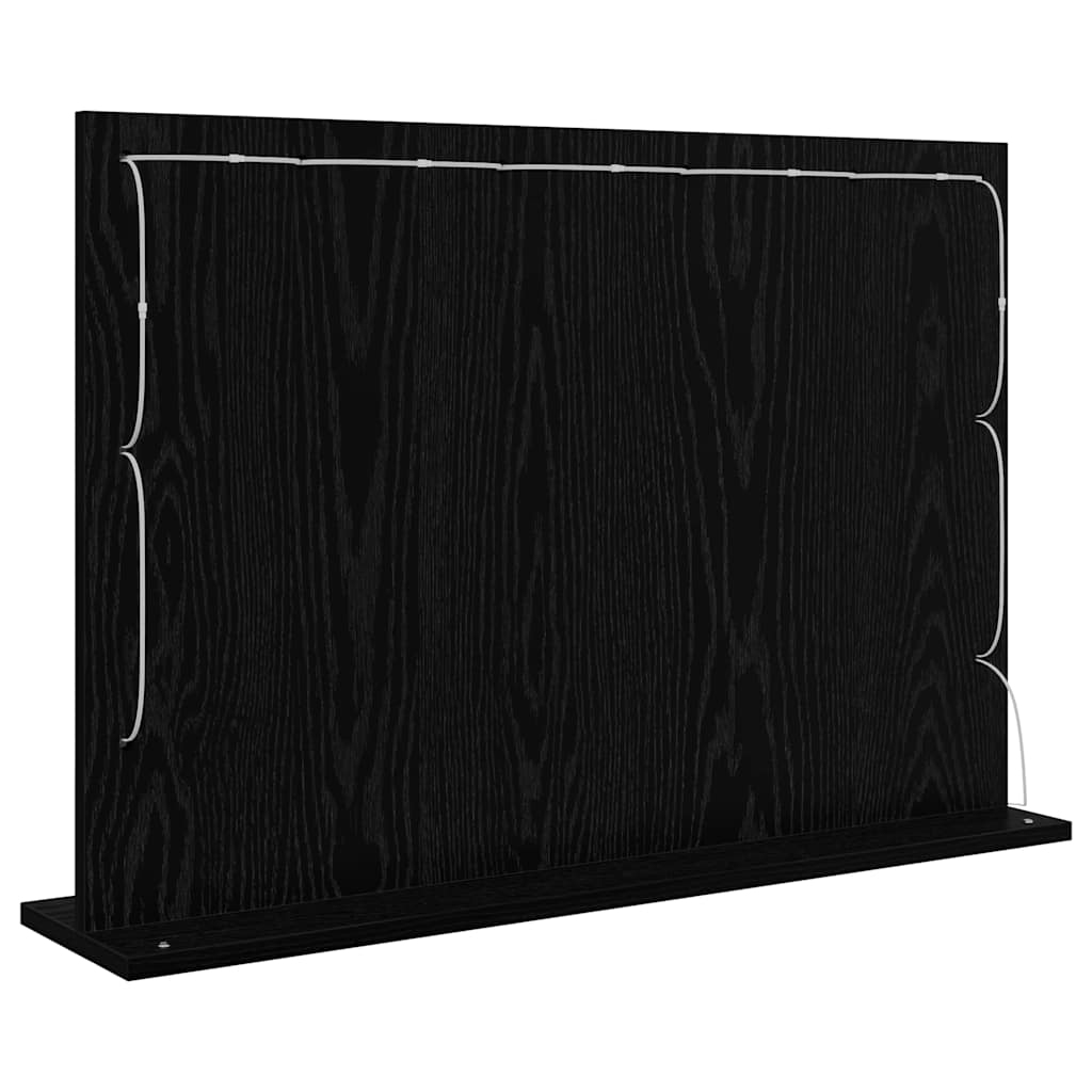 Ogledalo za Toalet Pravokutni Crni hrast 80 x 15 x 18 cm