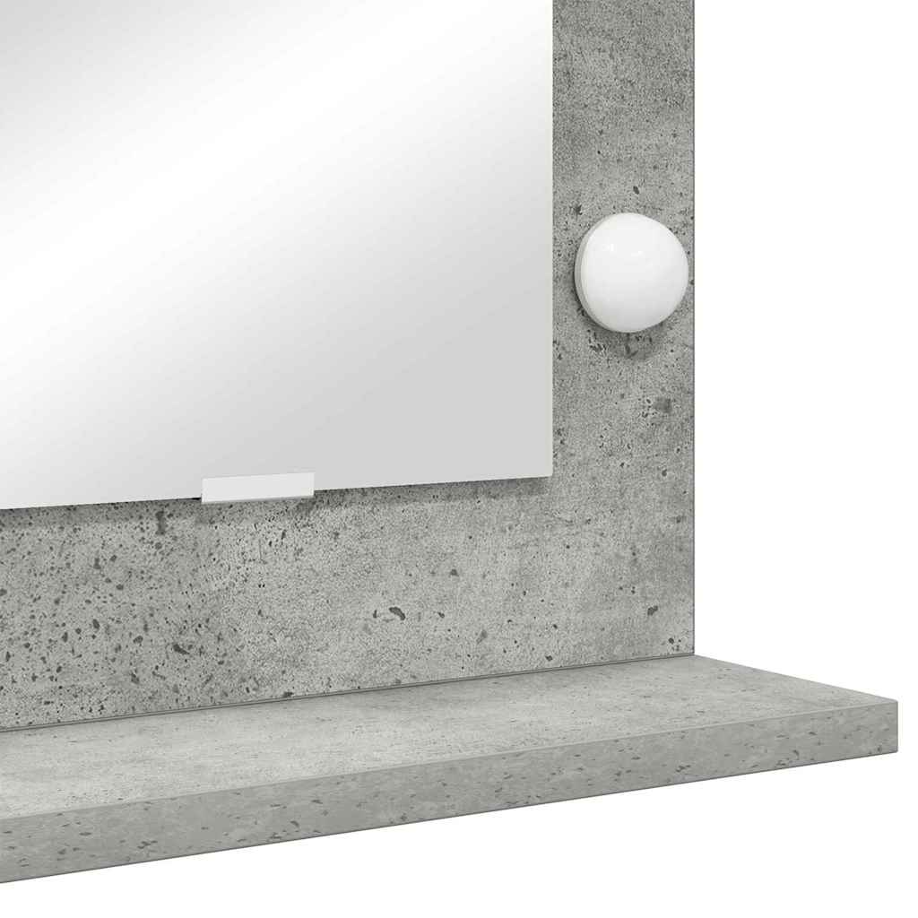 Ogledalo za Toalet Pravokutni Betonski sivi 100 x 55 x 18 cm