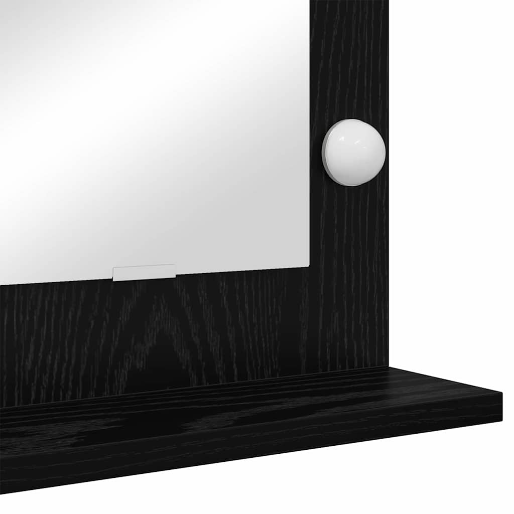 Ogledalo za Toalet Pravokutni Crni hrast 60 x 45 x 18 cm