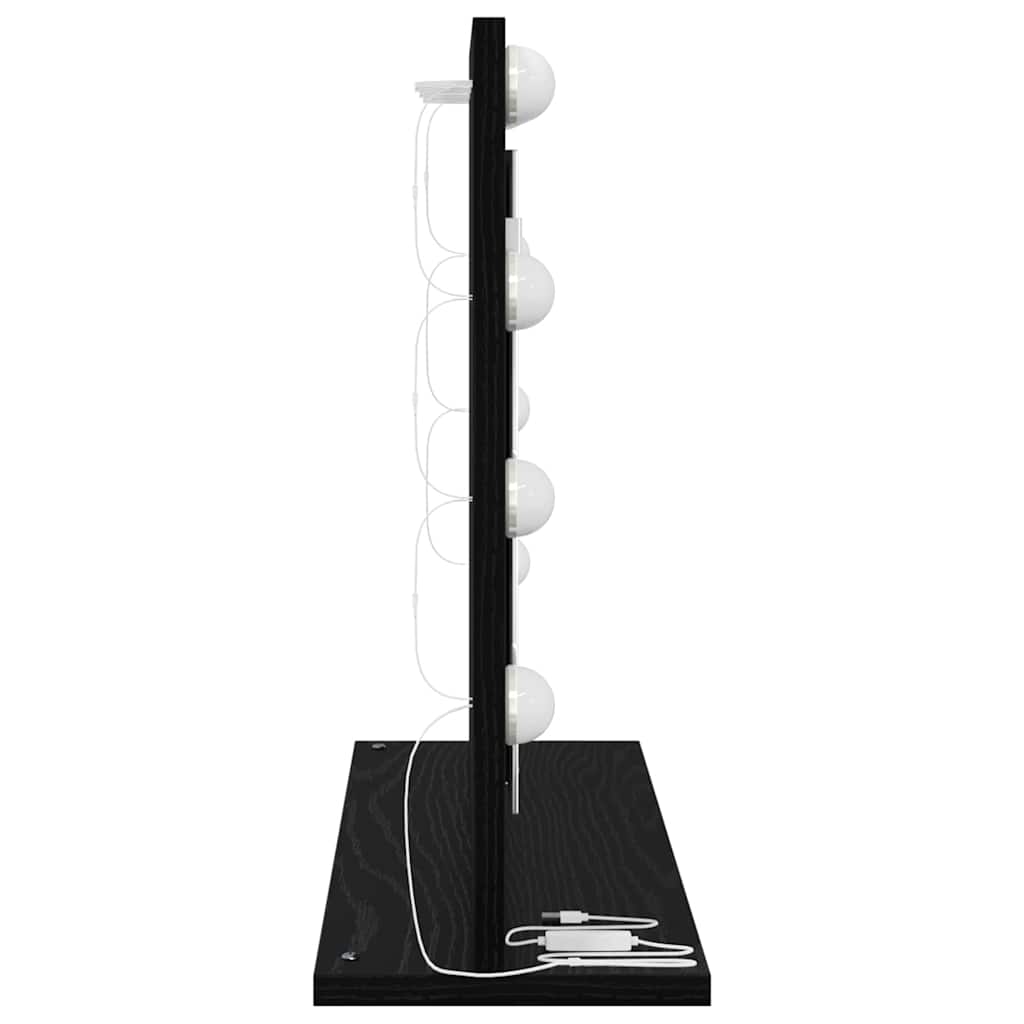 Ogledalo za Toalet Pravokutni Crni hrast 60 x 45 x 18 cm