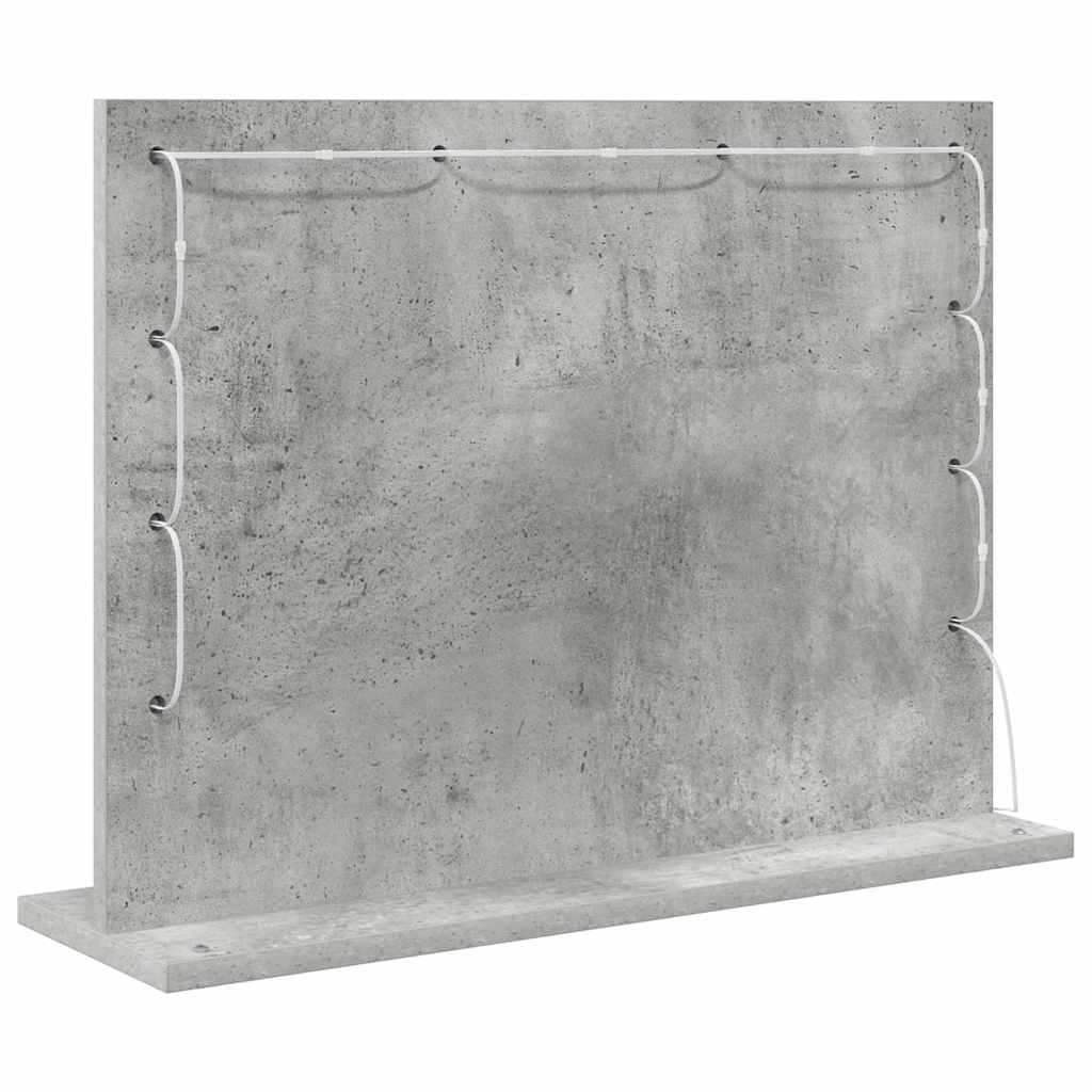Ogledalo za Toalet Pravokutni Betonski sivi 60 x 45 x 18 cm