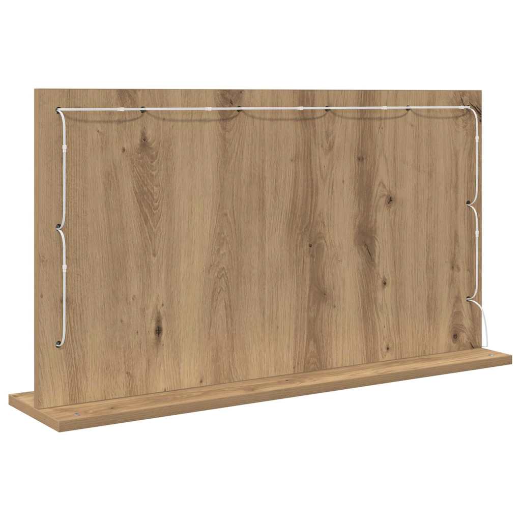 Ogledalo za Toalet Pravokutni Umjetnički hrast 80 x 45 x 18 cm