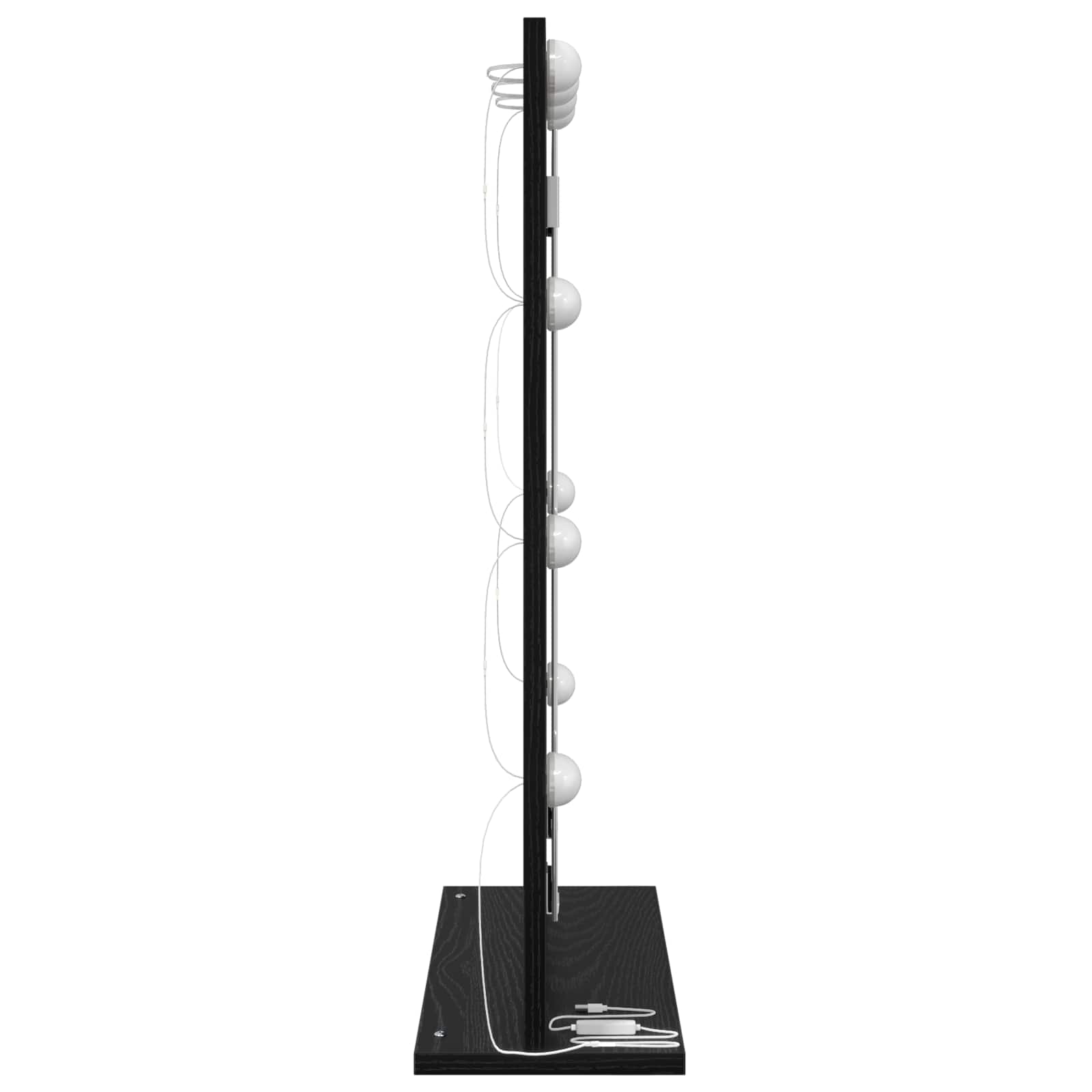 Ogledalo za Toalet Pravokutni Crni hrast 70 x 50 x 18 cm