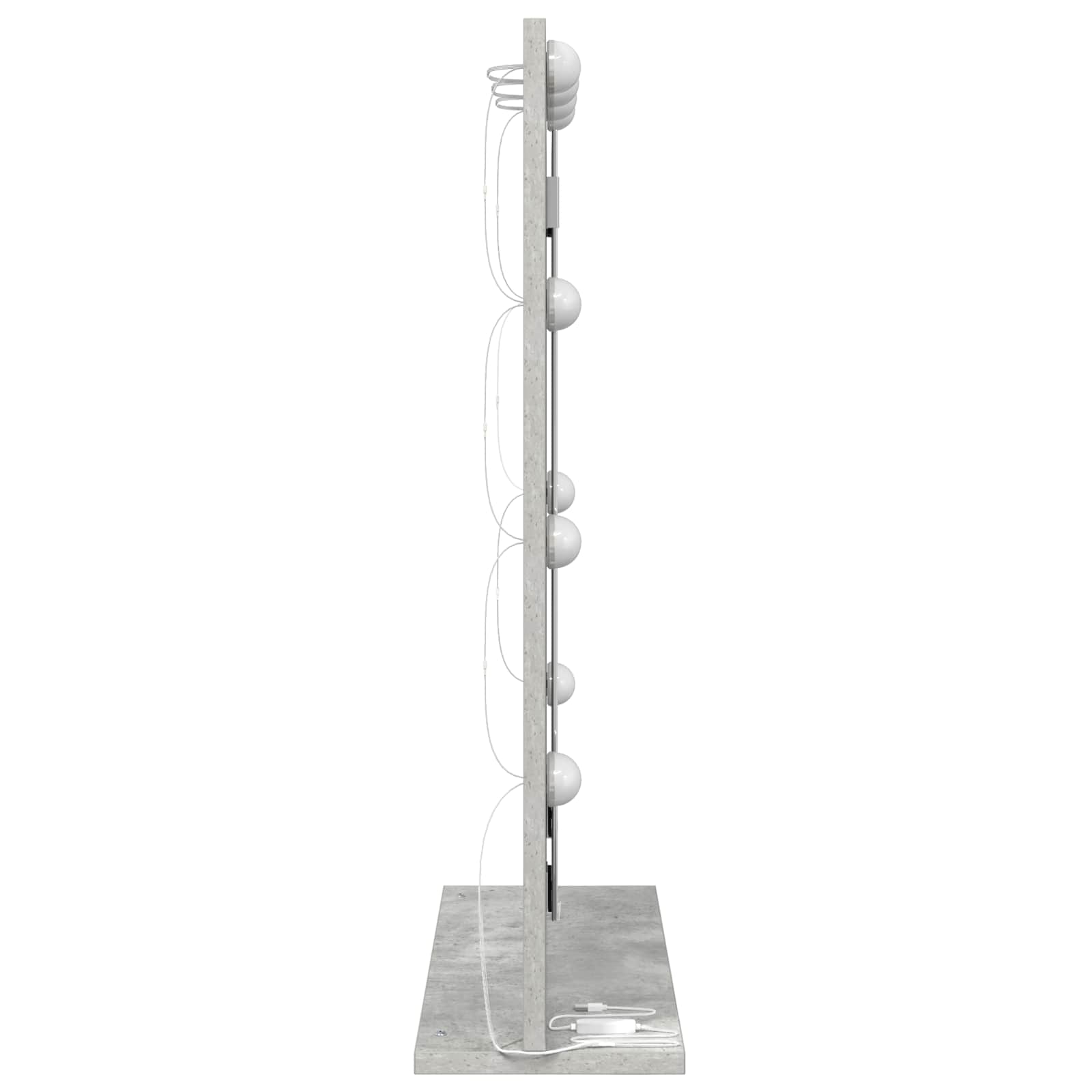 Ogledalo za Toalet Pravokutni Betonski sivi 70 x 50 x 18 cm