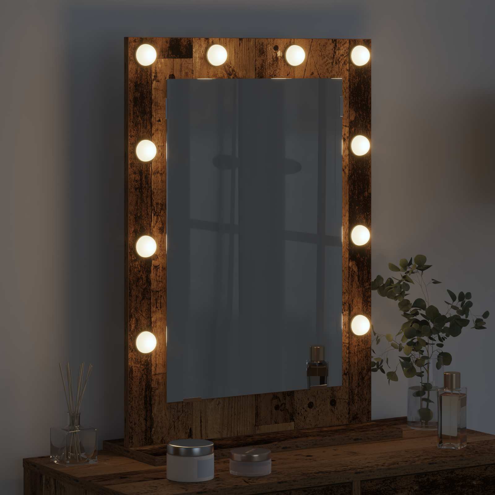 Ogledalo za Toalet Pravokutni Staro drvo 70 x 50 x 18 cm