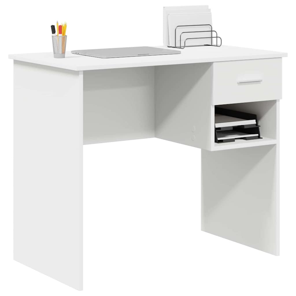 Stol s ladicama Bijelo 90 x 49 x 75 cm Konstruirano drvo
