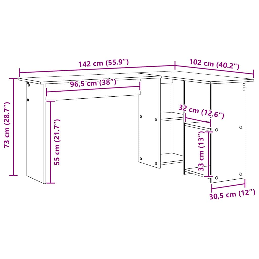Stol s policom Staro drvo 142 x 102 x 73 cm Konstruirano drvo