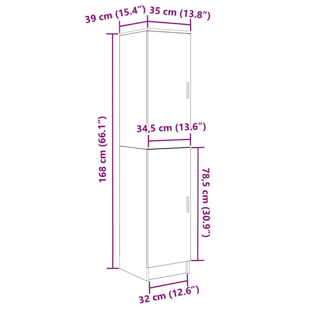 Highboard Umjetnički hrast 35 x 39 x 168 cm