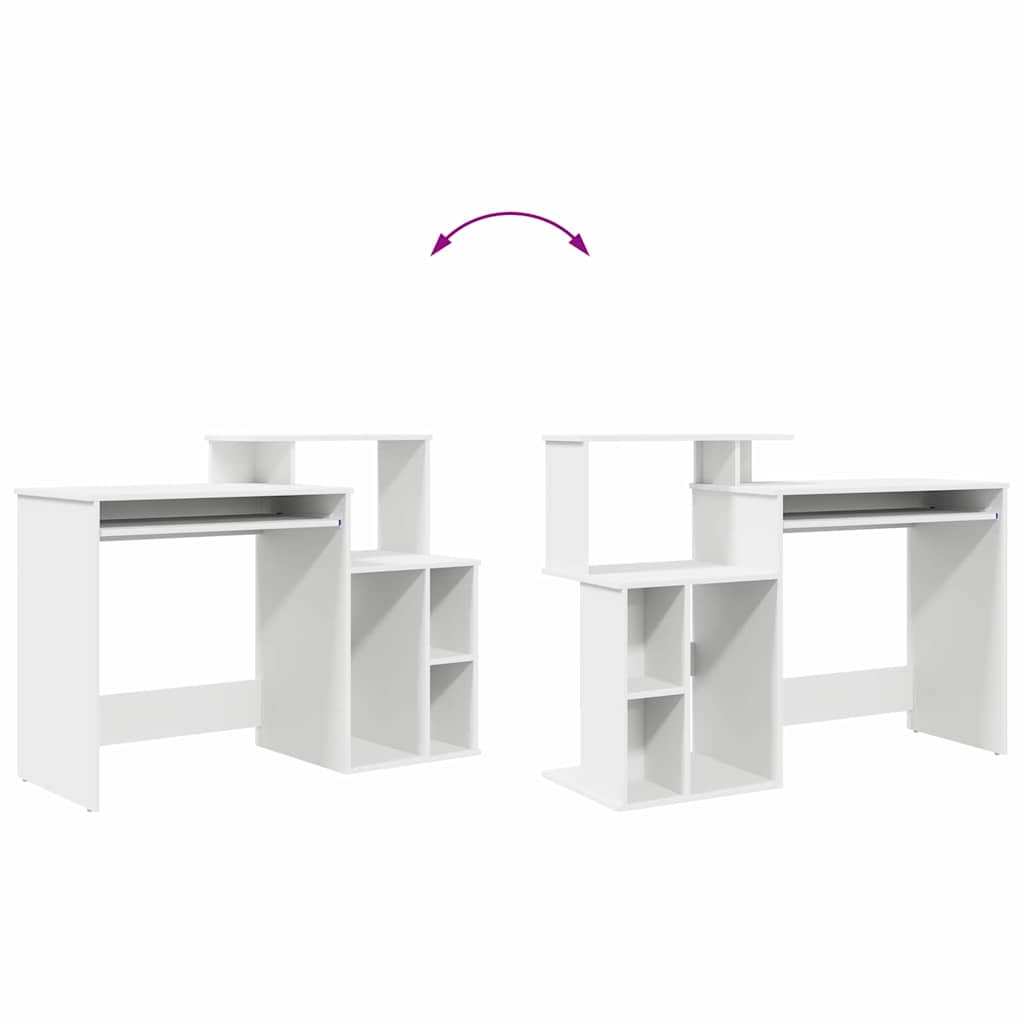 Stol s ladicama Bijelo 120,5 x 44 x 88,5 cm Konstruirano drvo