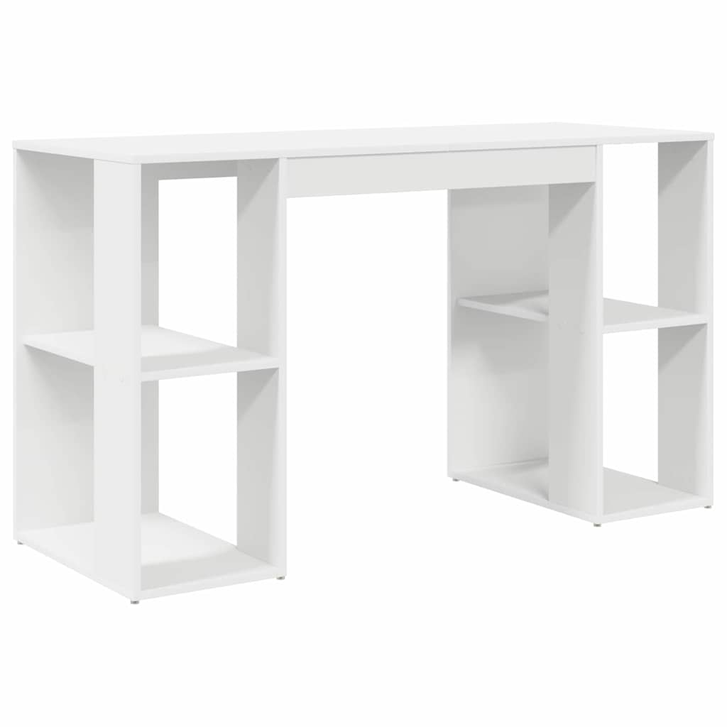 Stol s policom Bijelo 130 x 50.5 x 75 cm Konstruirano drvo