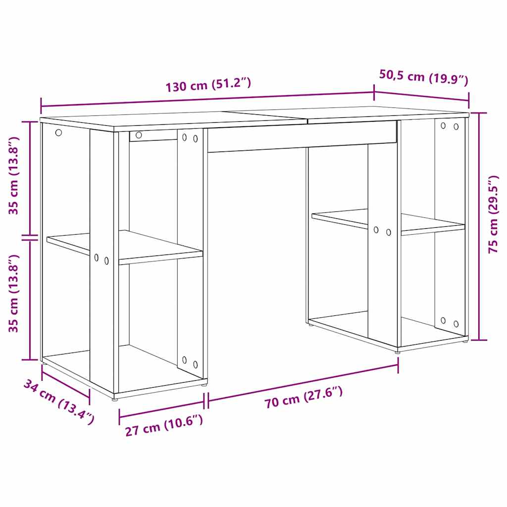 Stol Betonski sivi 130 x 50.5 x 75 cm Konstruirano drvo