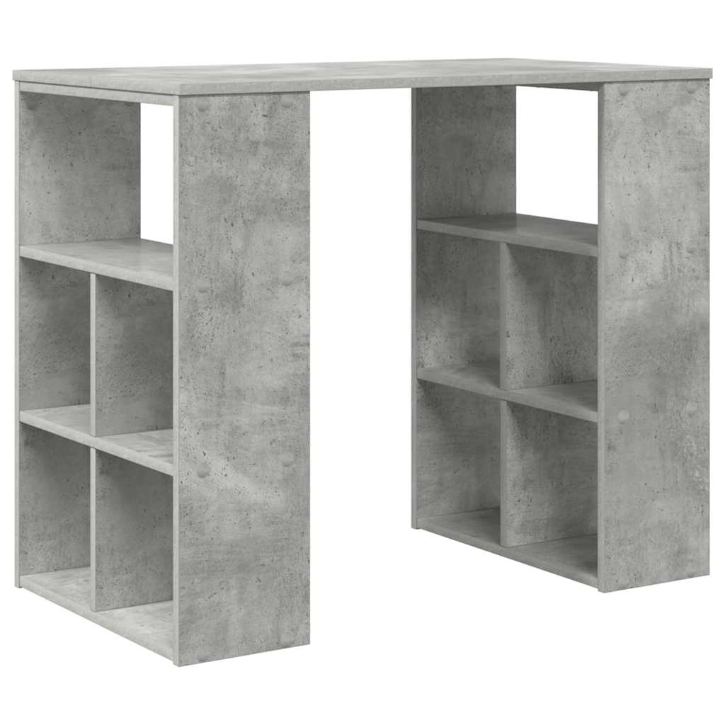 Stol s policom Betonski sivi 90 x 50 x 75 cm Konstruirano drvo