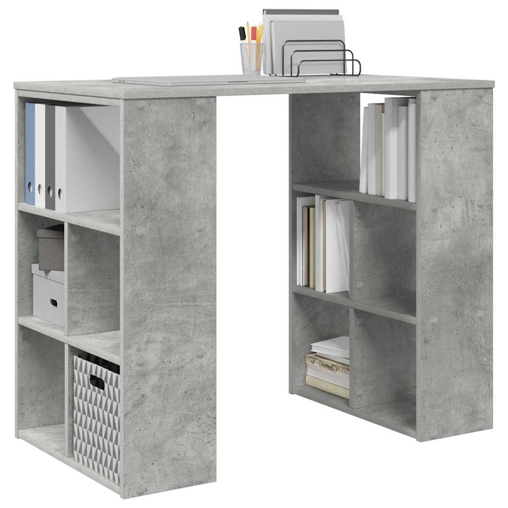 Stol s policom Betonski sivi 90 x 50 x 75 cm Konstruirano drvo