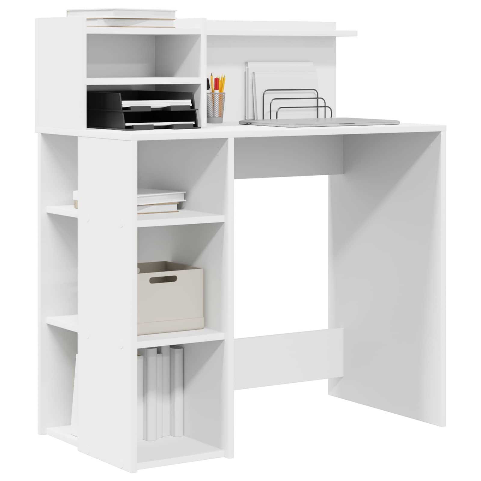 Stol s policom Bijelo 90 x 48 x 101,5 cm Konstruirano drvo