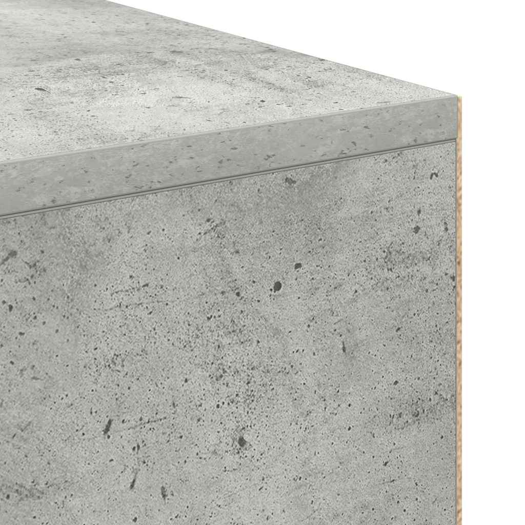 Stol s policom Betonski sivi 102 x 50 x 75 cm Konstruirano drvo