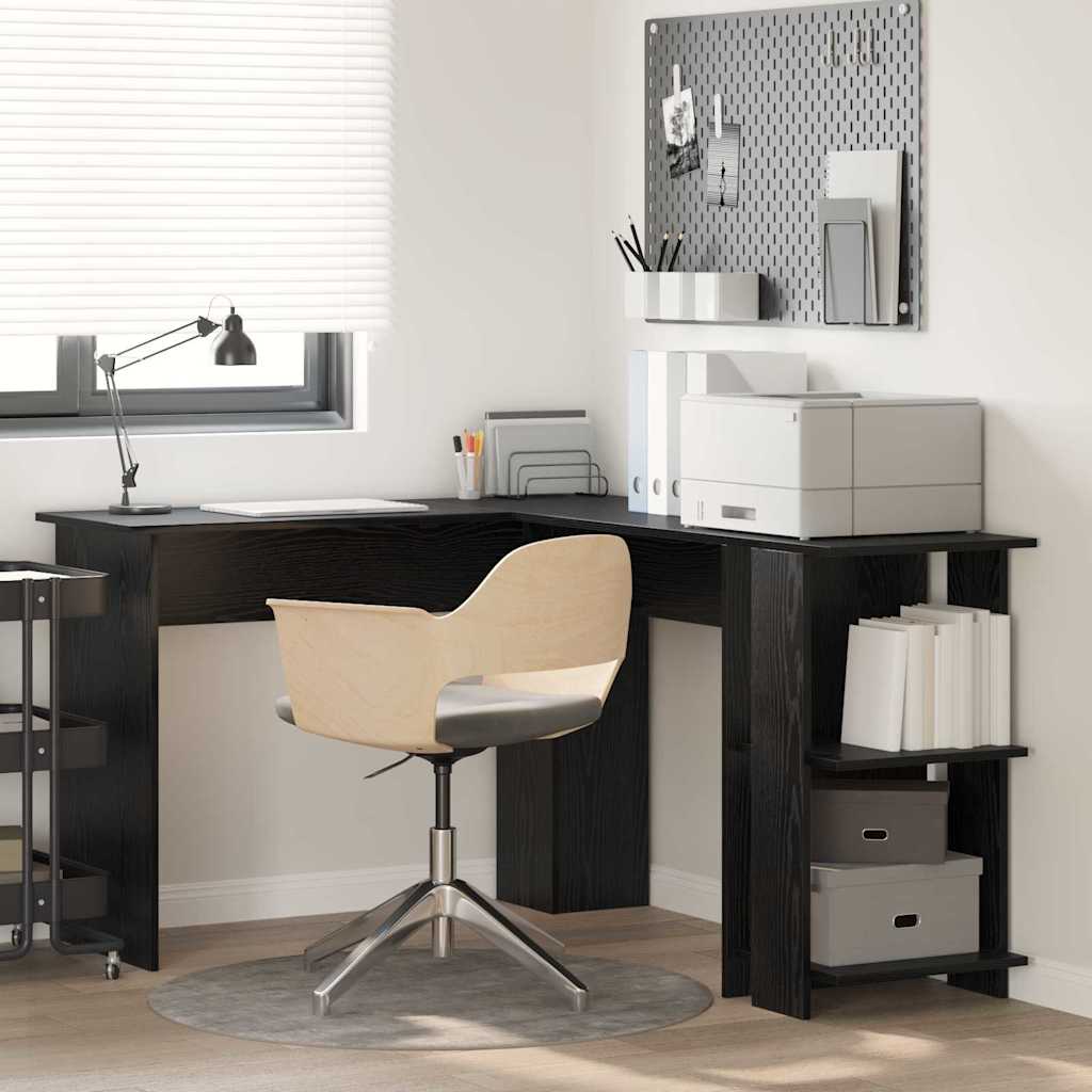 Kutni stol Crni hrast 140 x 113,5 x 75 cm Konstruirano drvo