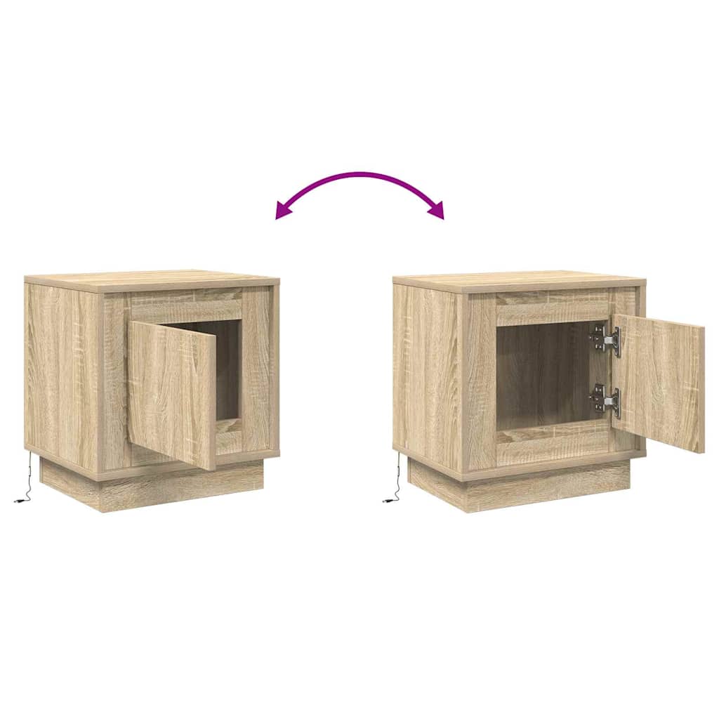 Noćni ormar S LED lampica 2 pcs Sonoma hrast 44 x 34,5 x 45 cm