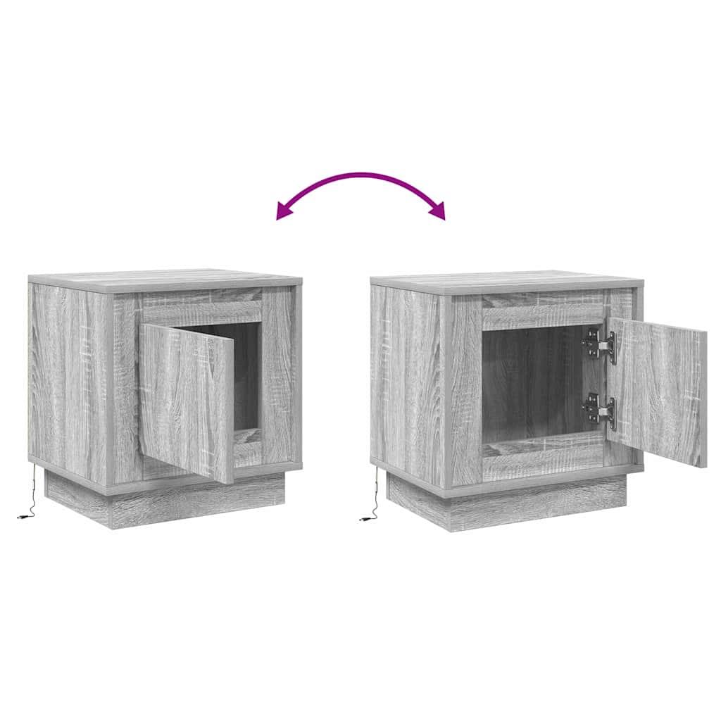 Noćni ormar 2 pcs Siva 44 x 34,5 x 45 cm Konstruirano drvo